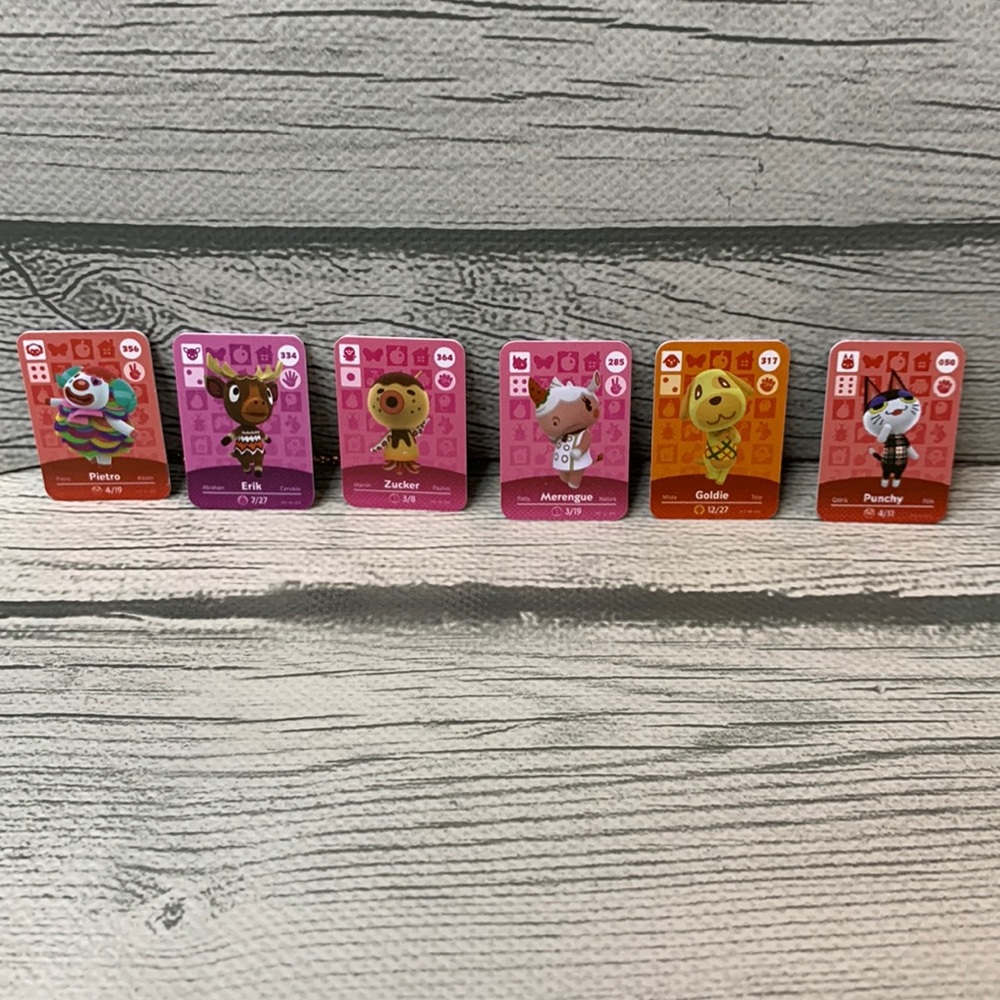 Animal Crossing Amiibo Mini NFC Cards lot of 6 Scan In Villagers ACNH bundle